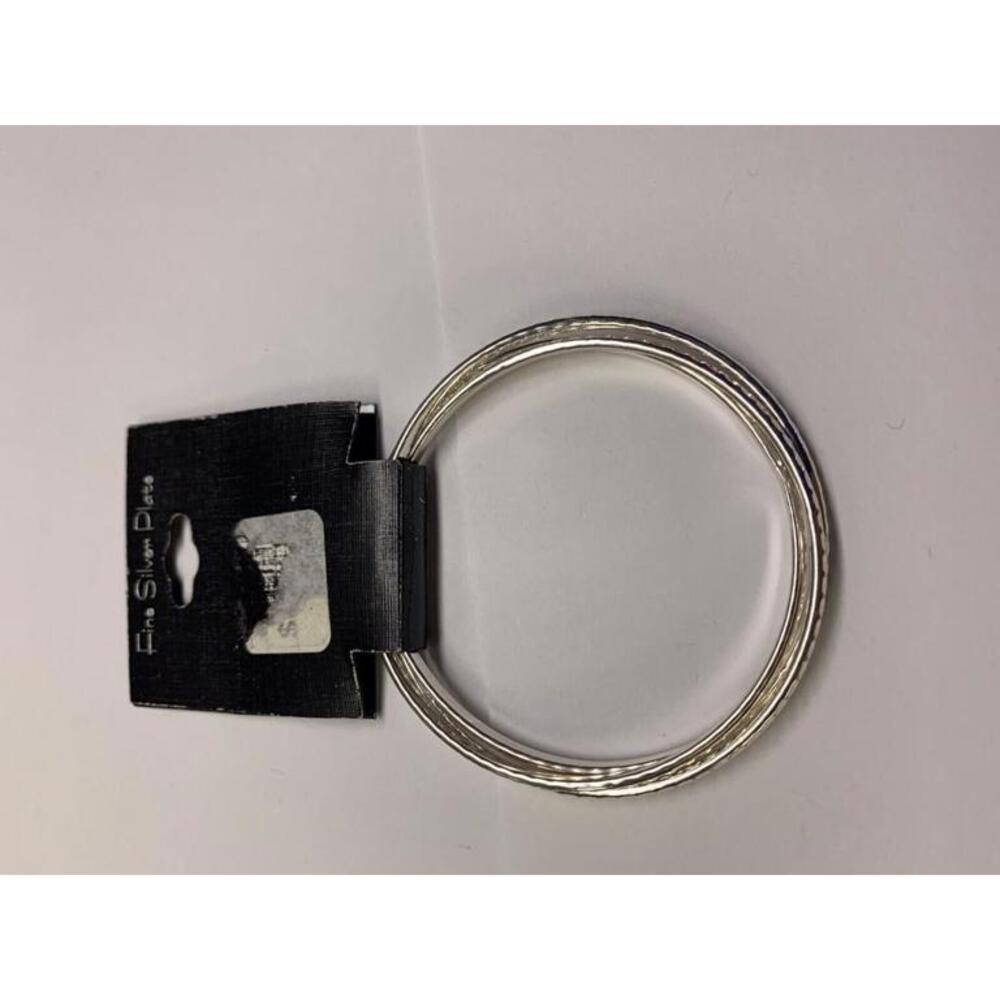 Fine Silver Plate Silver Tone Costume Bangle Bracelet NWT $30